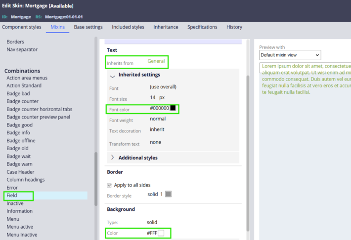 UI Skin - Formats and Mixins in Pega - MyKnowTech