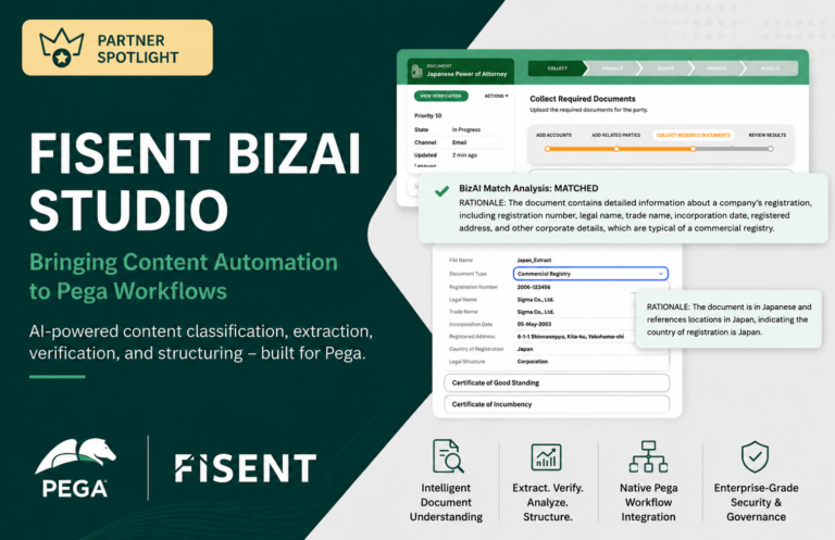 Fisent BizAI Studio: Bringing Content Automation to Pega Workflows