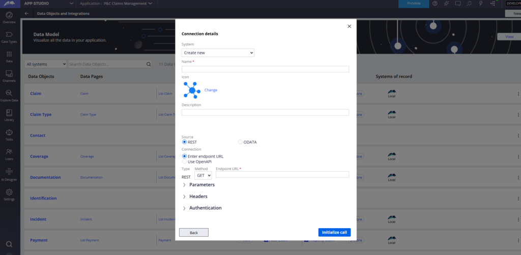create REST from app studio